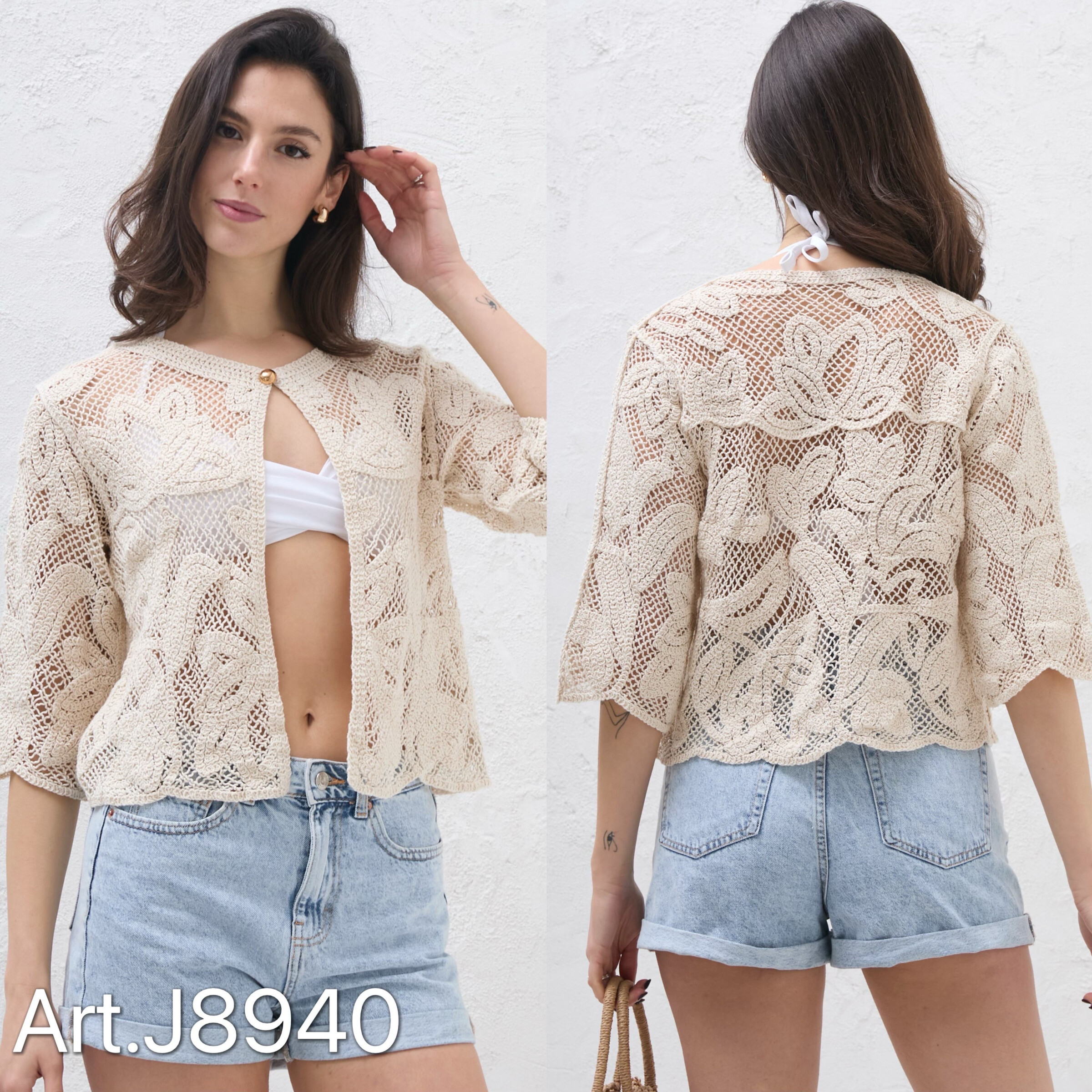 Wholesaler C.CONSTANTIA - Lace vest 3/4 sleeve