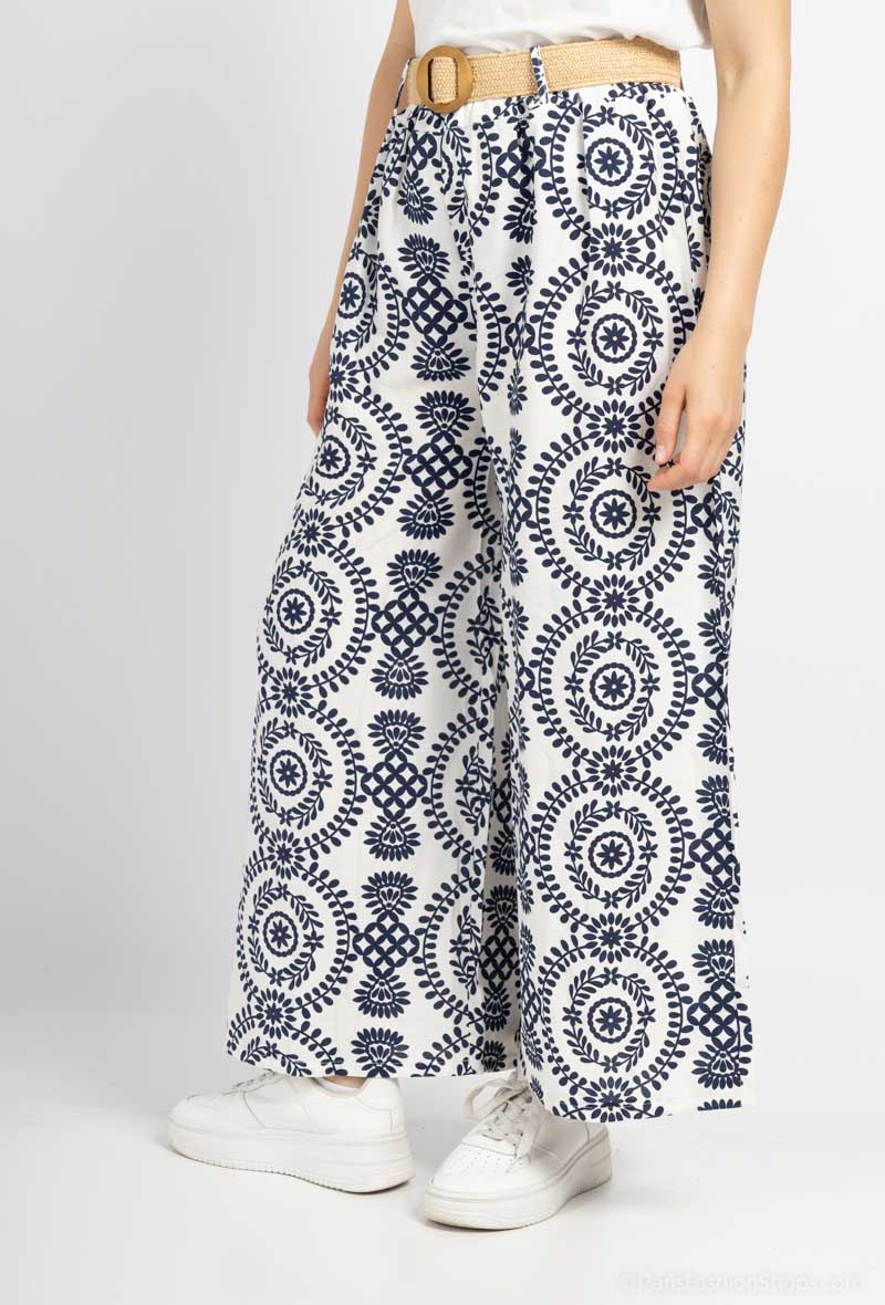 Wholesaler C.CONSTANTIA - Patterned pants with belt