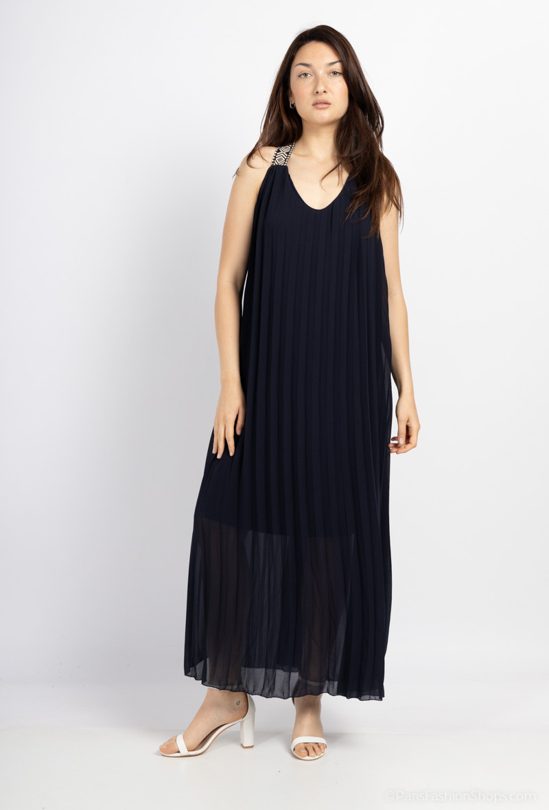 Wholesaler C.CONSTANTIA - Bohemian style lined pleated long dress