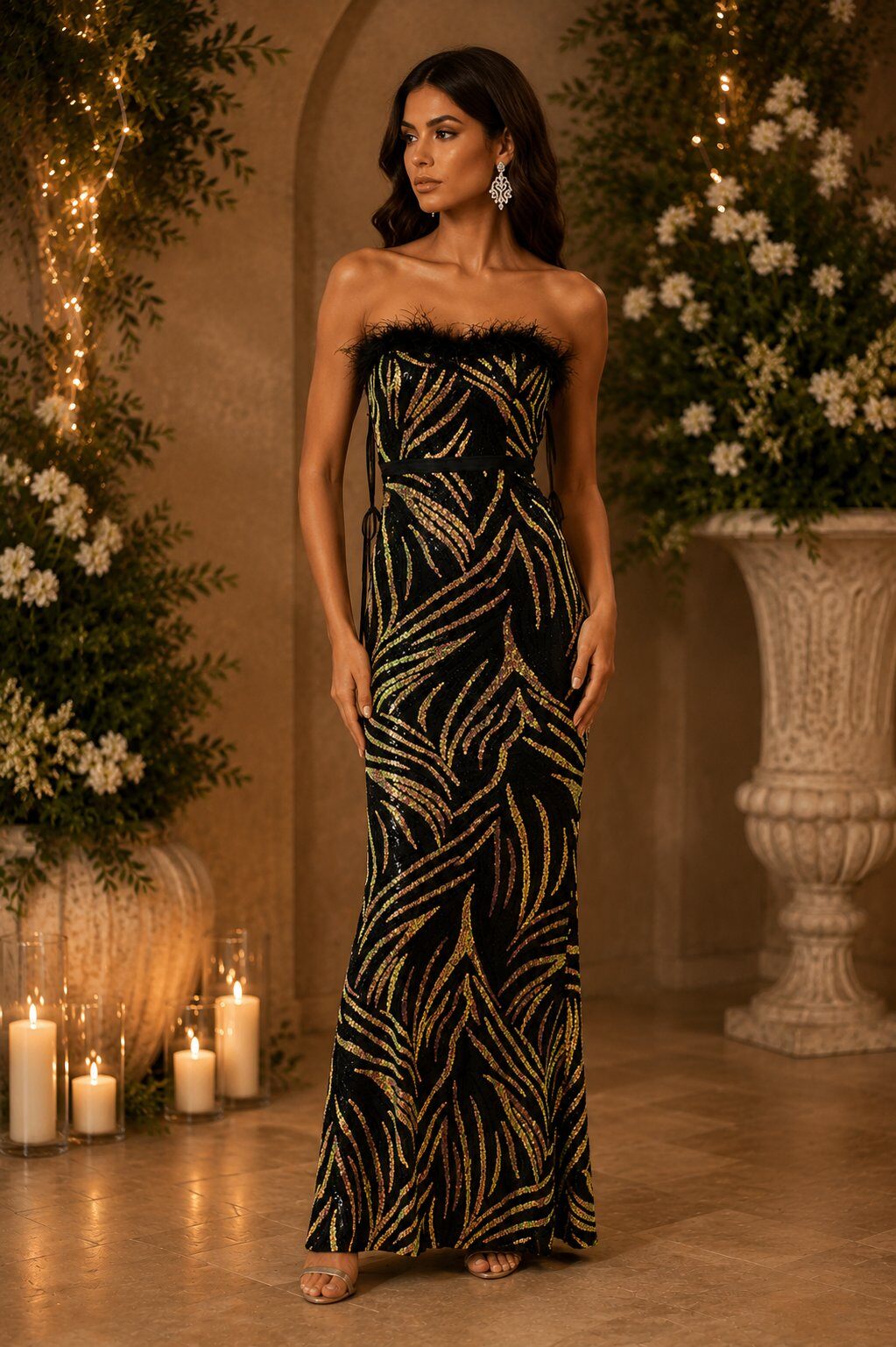 Großhändler C Fait Pour Vous - Langes Abendkleid Saphir
