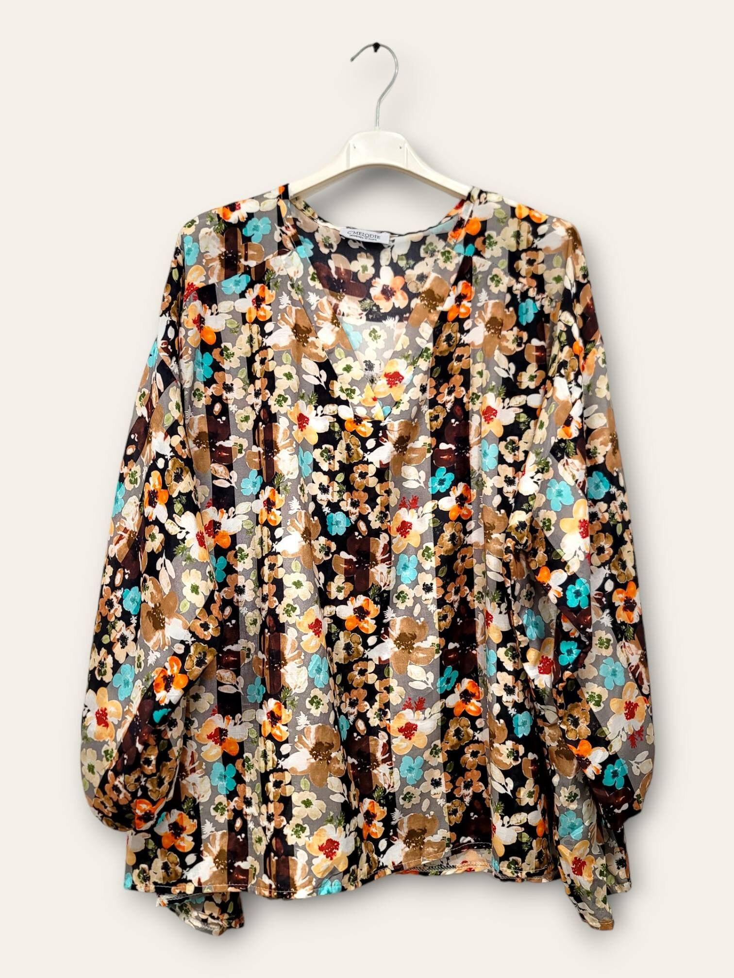 Wholesaler C'MELODIE - Flower viscose silk blouse
