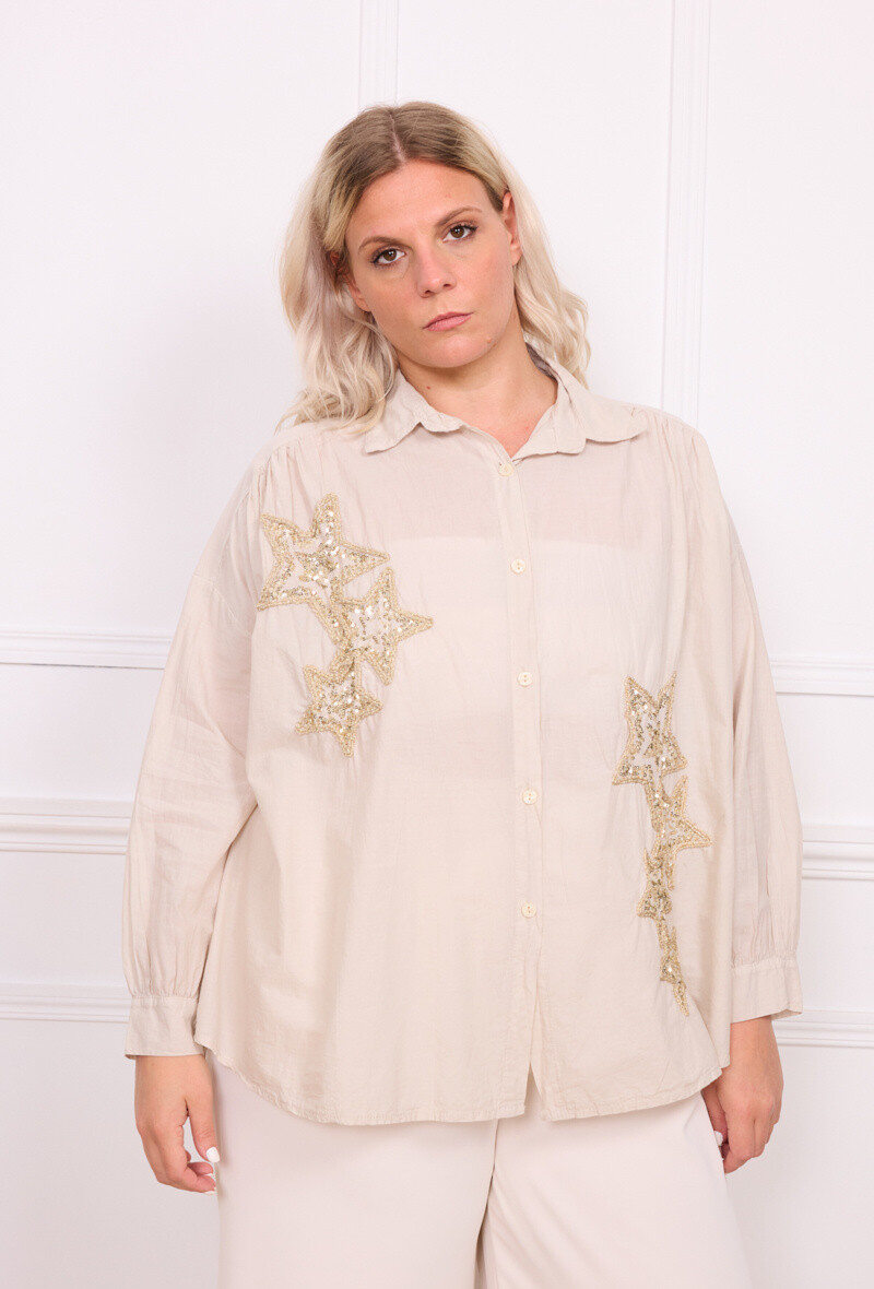 Grossiste C'MELODIE - Grande taille Chemise à sequins étoilés