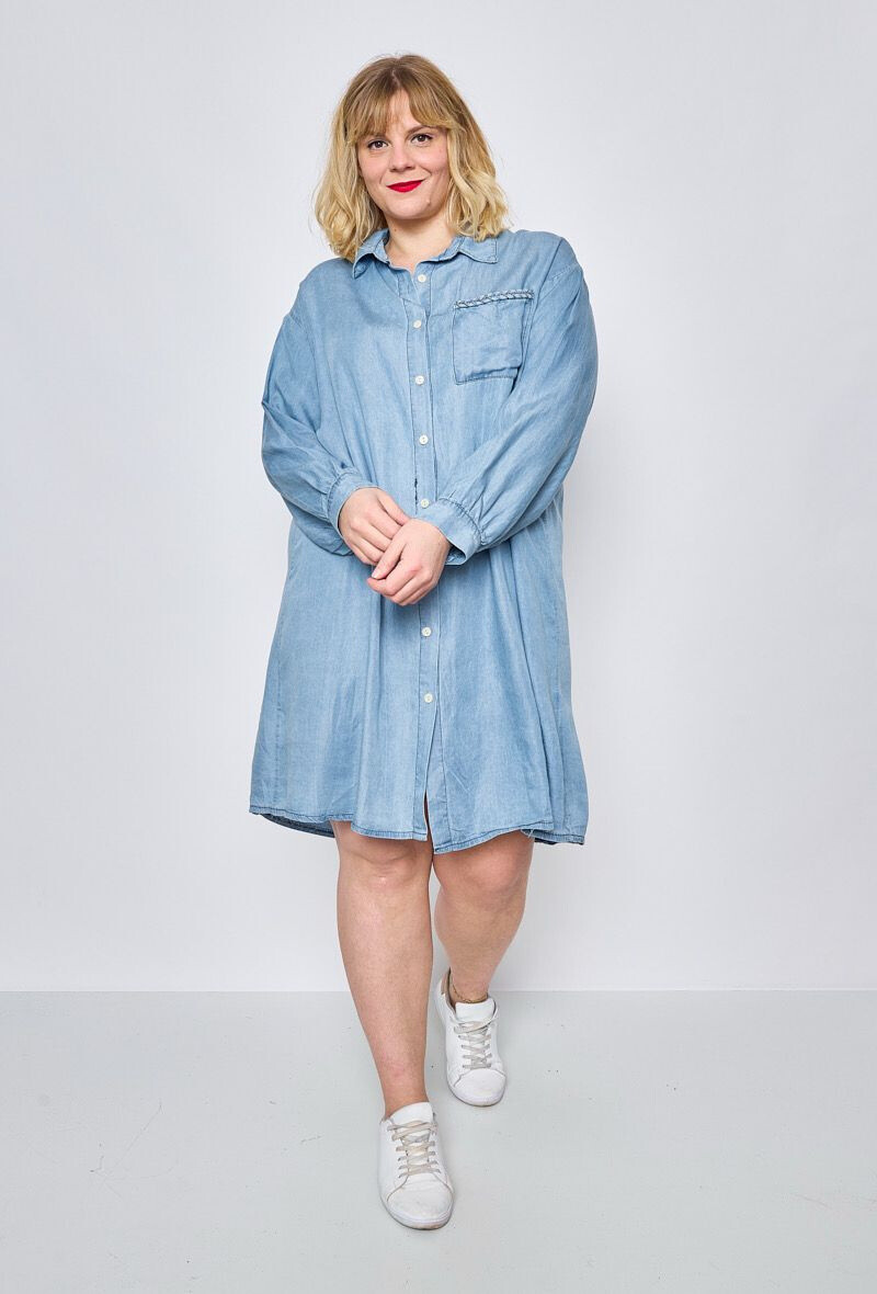 Grossiste C'MELODIE - Grande Taille Chemise Longue en Jean