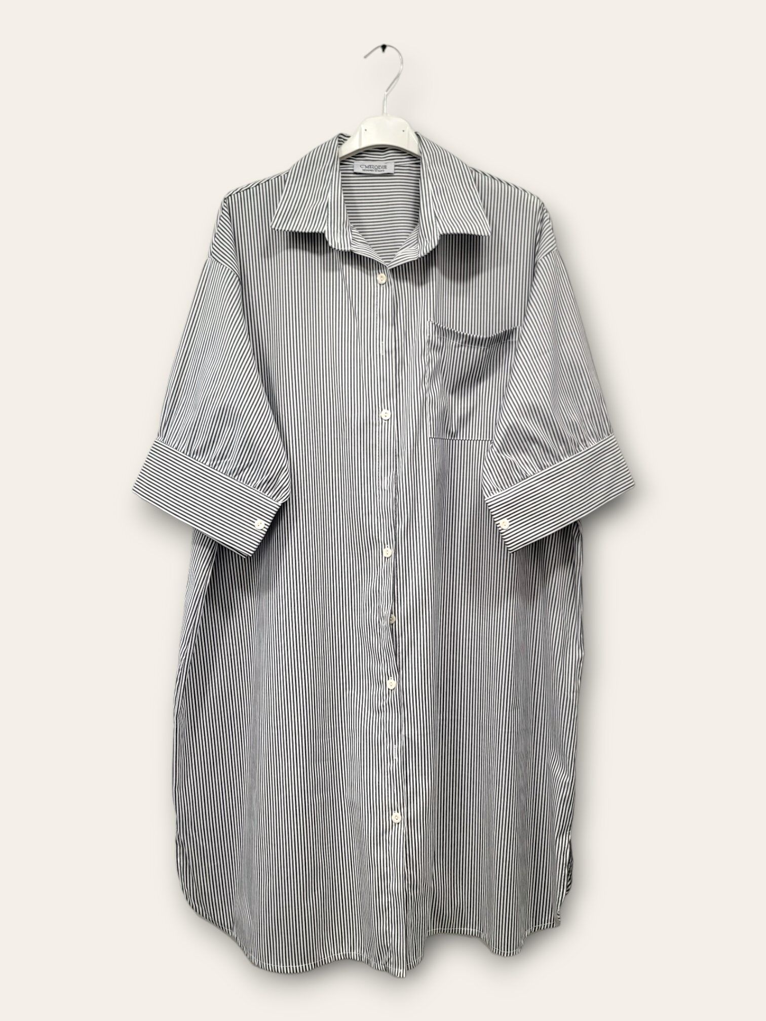 Wholesaler C'MELODIE - Plus Size Oversized Striped Shirt