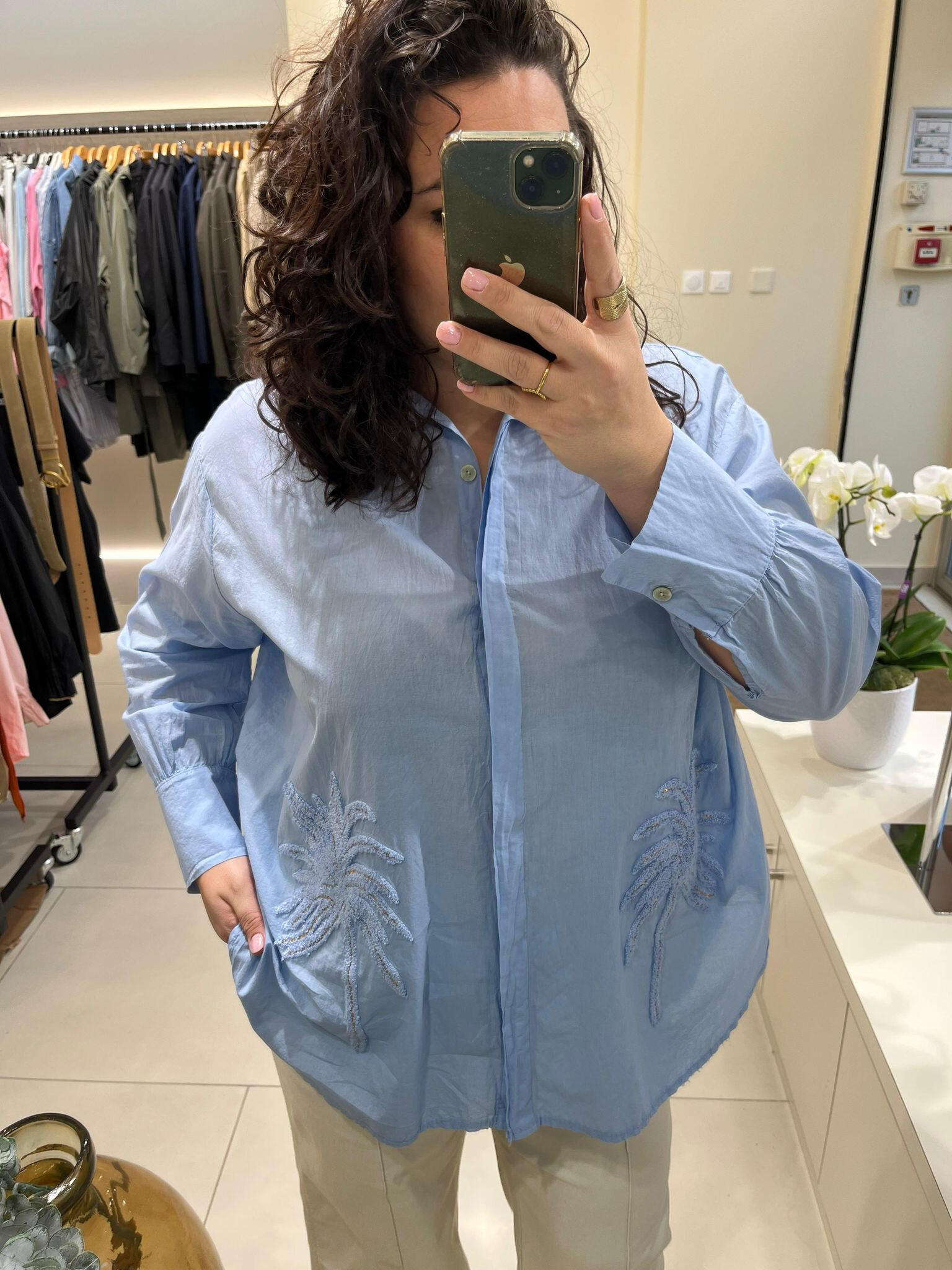 Wholesaler C'MELODIE - Embroidery palm shirt