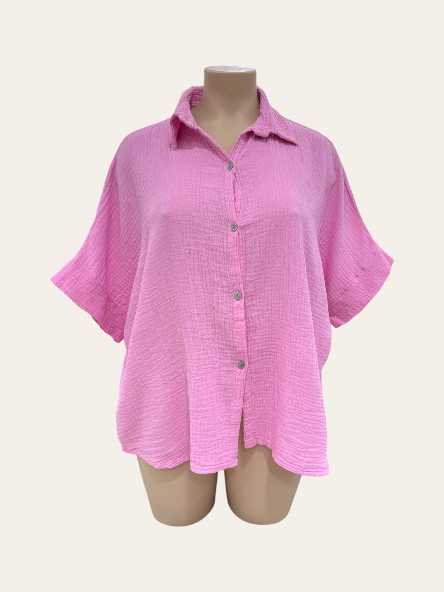 Mayorista C'MELODIE - Blusa ligera de gran tamaño con mangas cortas