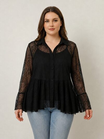 Grossiste C'MELODIE - Chemise dentelle Grande Taille Gilet Grossiste C'MELODIE - Chemise dentelle Grande Taille Gilet