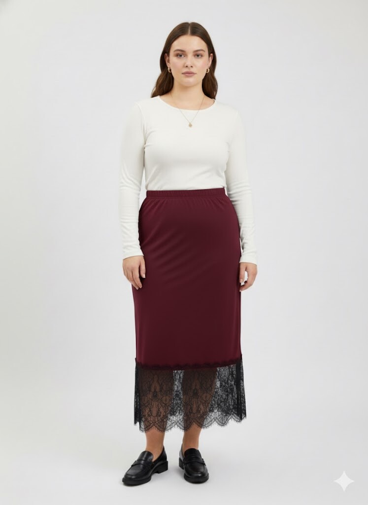 Mayorista C'MELODIE - Talla Grande - Falda de Encaje Elegante