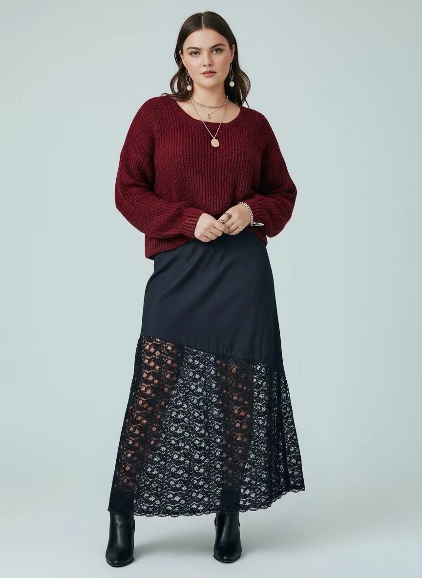 Mayorista C'MELODIE - Talla Grande - Falda Larga con Volantes
