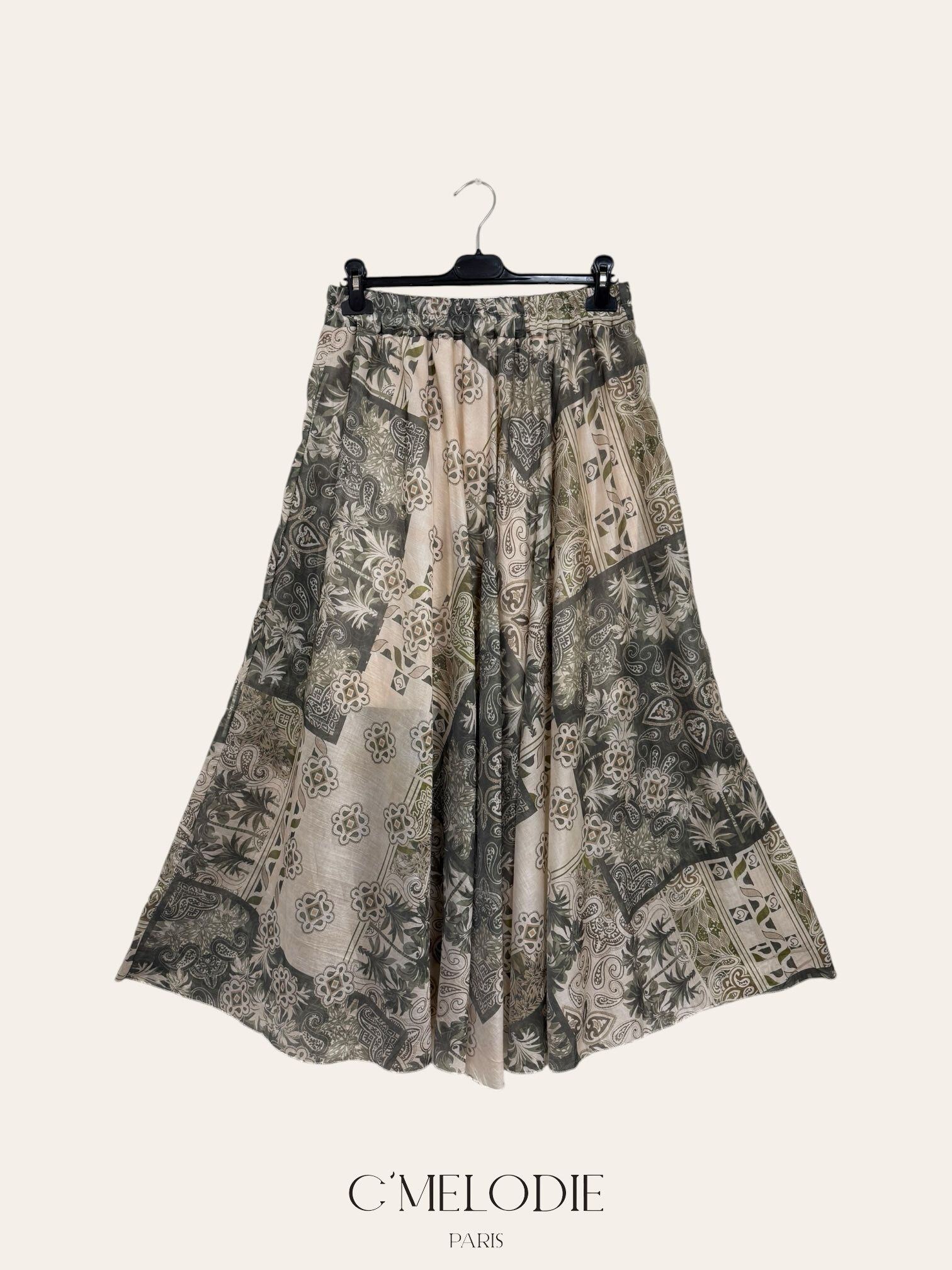 Großhändler C'MELODIE - Große Größen - Langer Rock mit Paisleymuster
