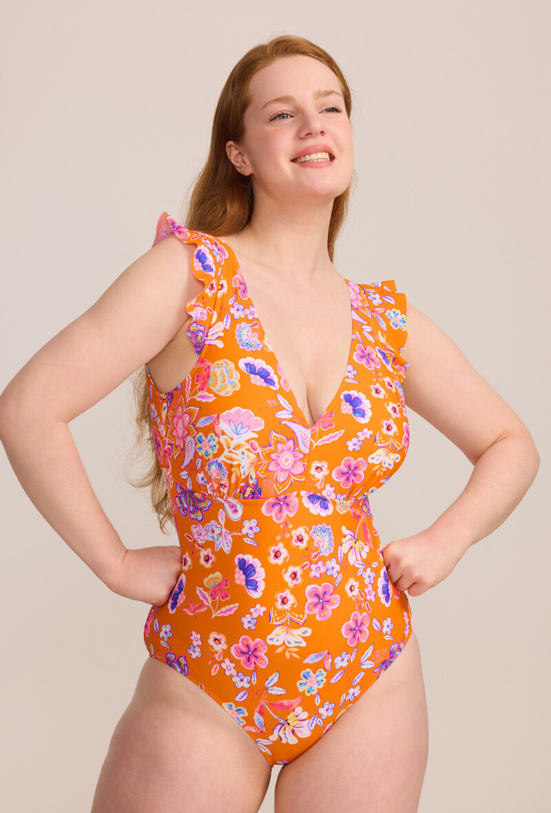 Grossiste C'MELODIE - Grande Taille – Maillot de Bain 1 Pièce Fleurie Best-Seller