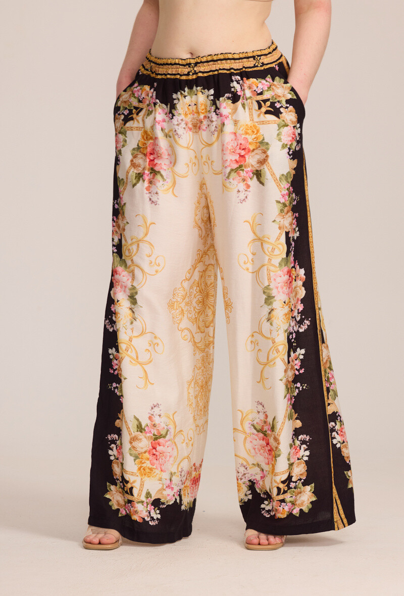 Grossiste C'MELODIE - Grande taille Pantalon imprimé à motifs floraux