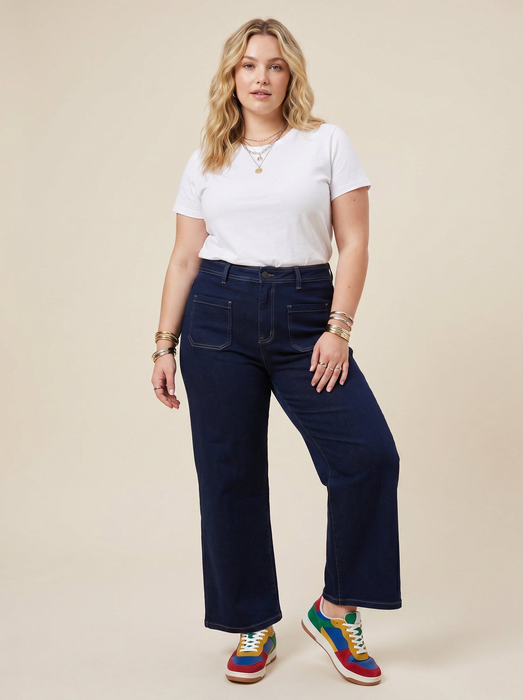 Wholesaler C'MELODIE - Straight Cut Plus Size Jeans