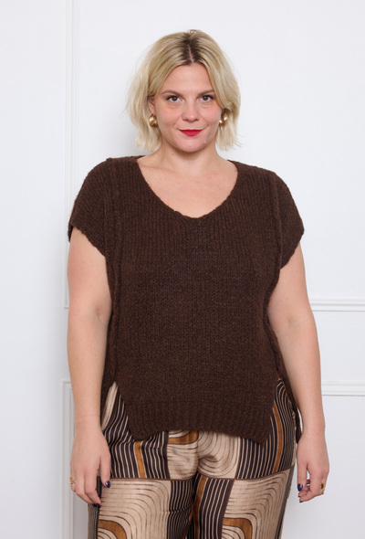 Grossiste C'MELODIE - Pull laine sans manche Grande Taille Grossiste C'MELODIE - Pull laine sans manche Grande Taille