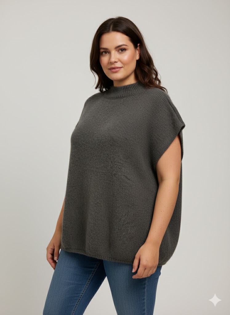 Grossiste C'MELODIE - Grande Taille - Pull ample en maille douce Grossiste C'MELODIE - Grande Taille - Pull ample en maille douce