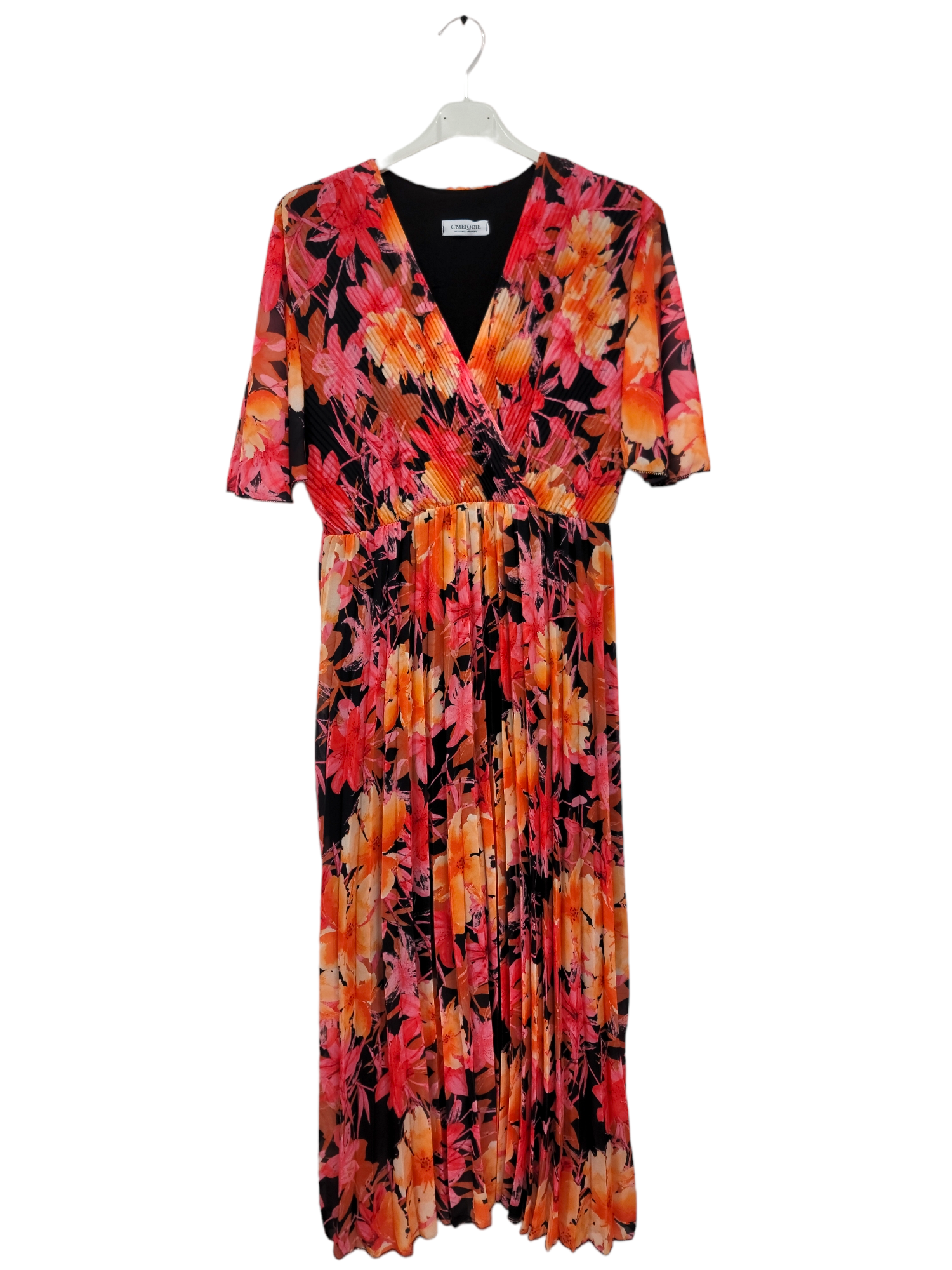 Grossiste C'MELODIE - Grande Taille Robe longue à fleurs avec manches