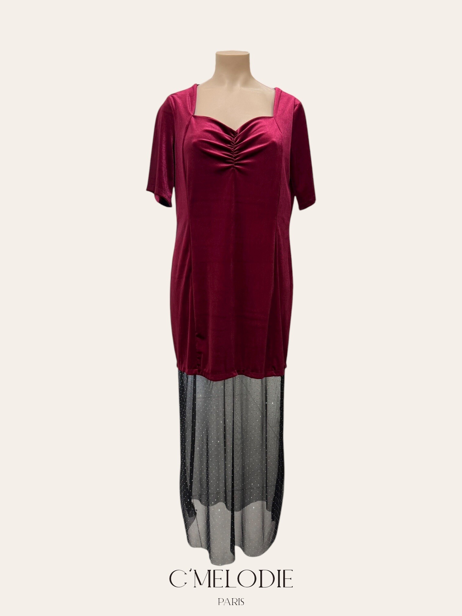Grande Taille - Robe Élégante à Manches Courtes | Paris Fashion Shops