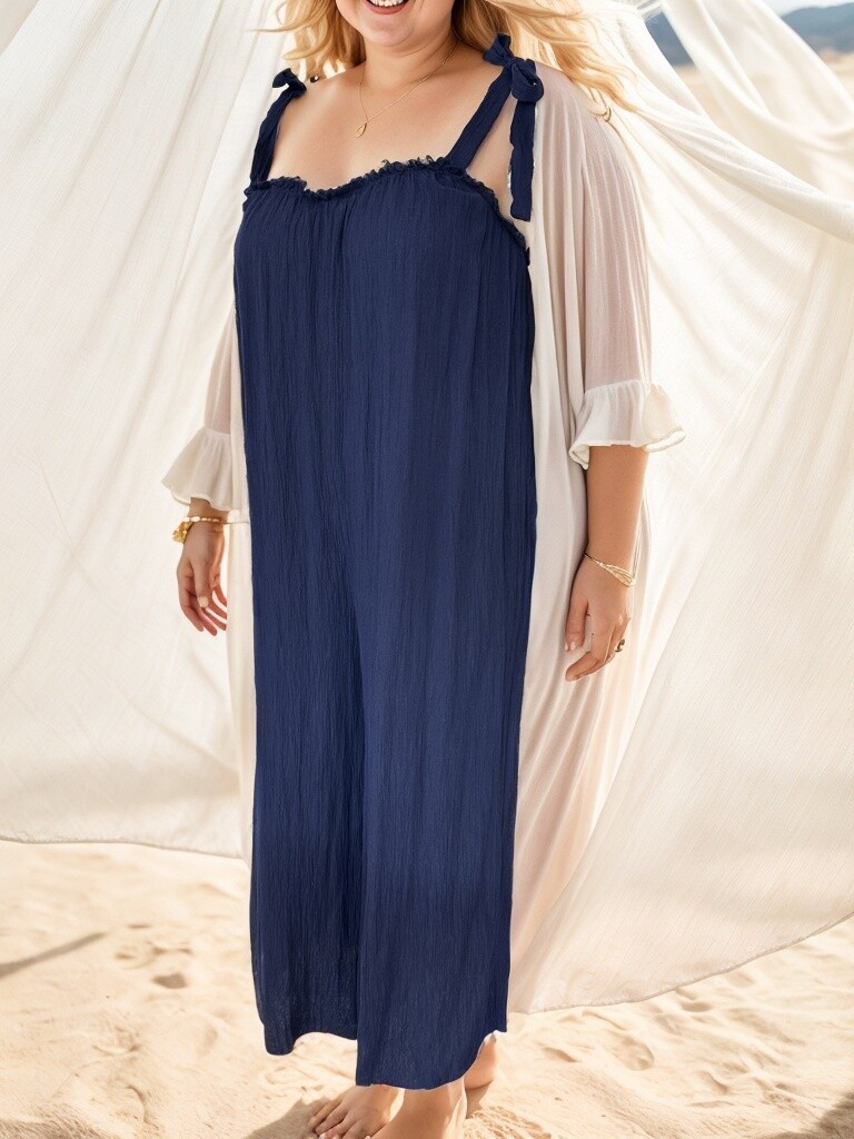 Mayorista C'MELODIE - Talla Grande - Vestido fluido con tirantes