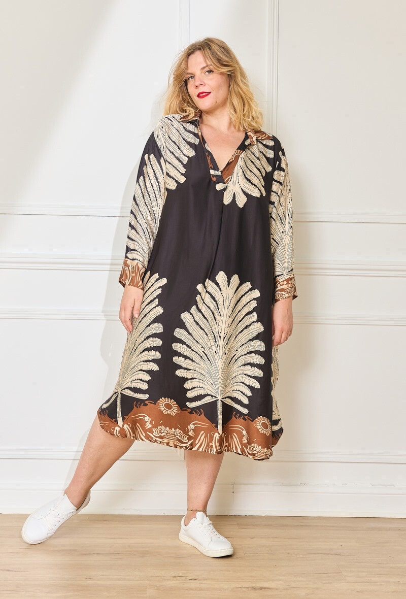 Grossiste C'MELODIE - Robe Longue Imprimée Évasée