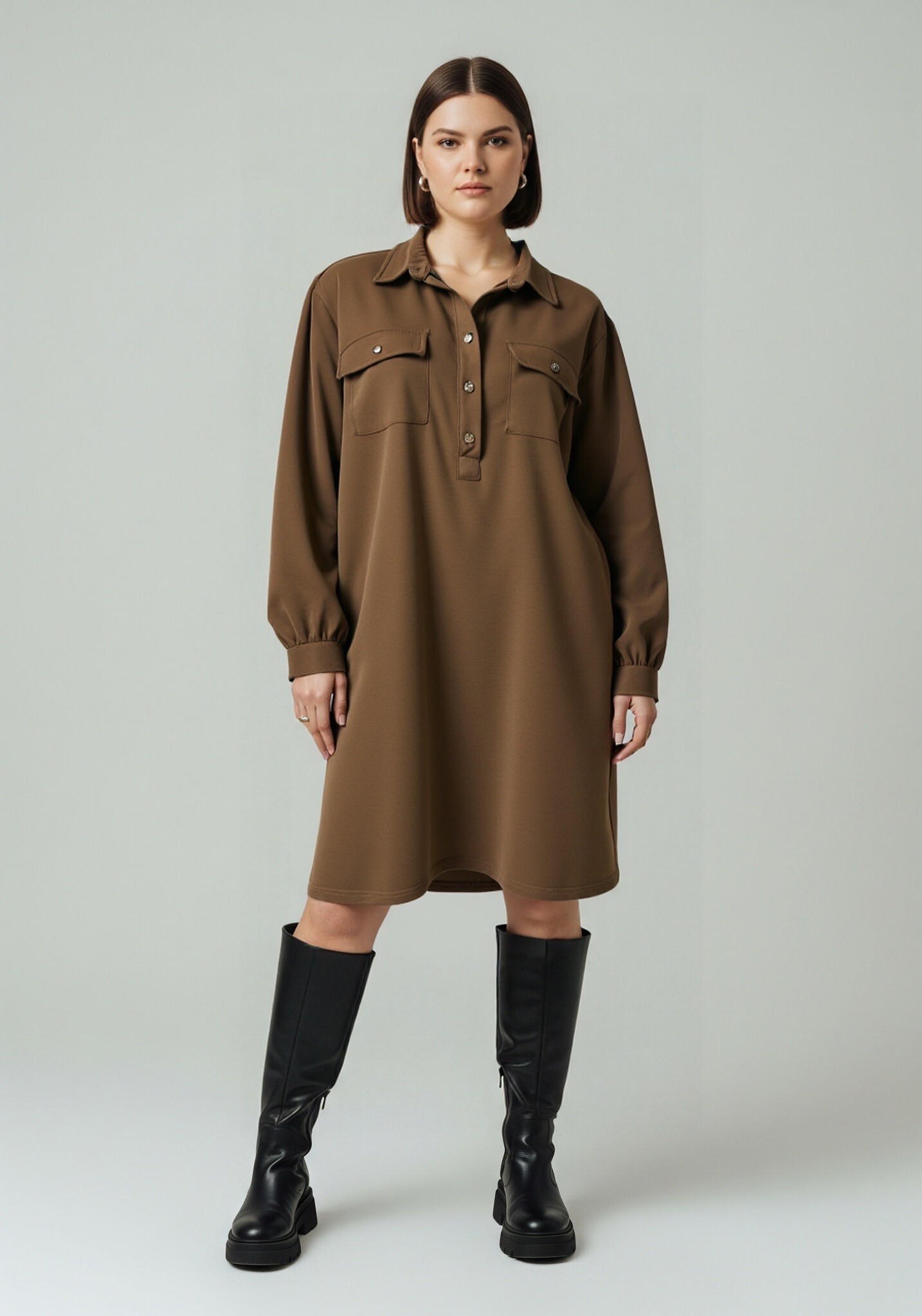 Grossiste C'MELODIE - Grande Taille - Chemise oversize à poches