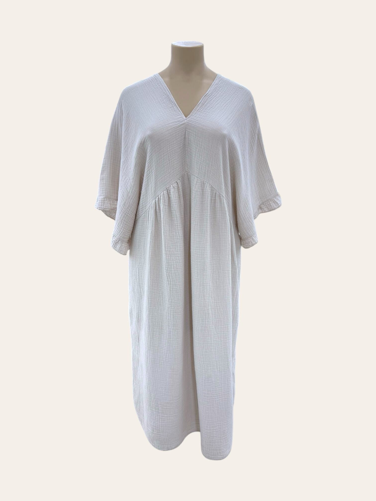 Mayorista C'MELODIE - Vestido fluido largo de cintura con mangas kimono