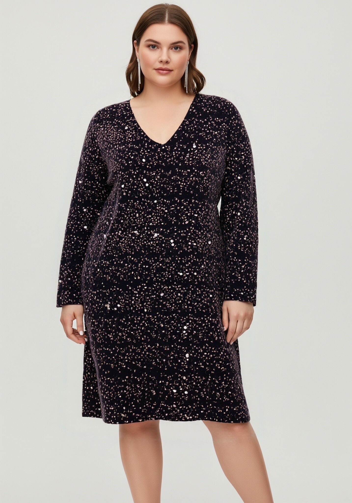 PULL TUNIQUE à Paillettes MICHELLE HOPE - Or - Taille 22/24 - Neuf (Sans Étiquette)