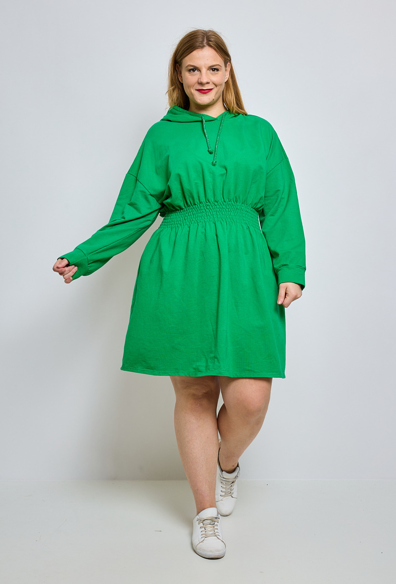Mayorista C'MELODIE - Talla Grande - Vestido con Capucha y Fruncidos