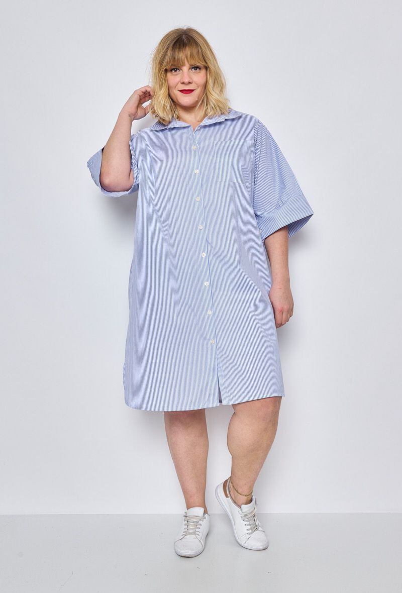 Wholesaler C'MELODIE - Striped Long Shirt