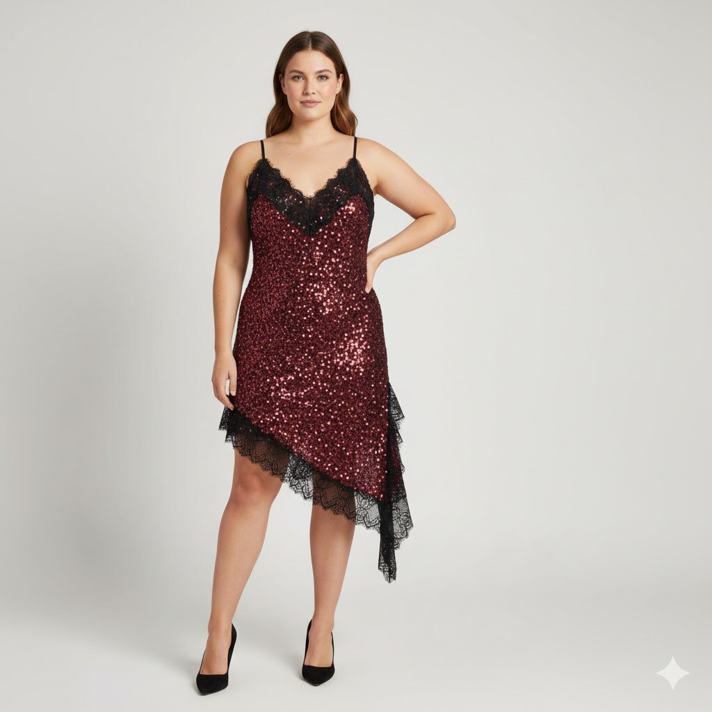Grossista C'MELODIE - Taglia Grande - Abito Elegante con Paillettes