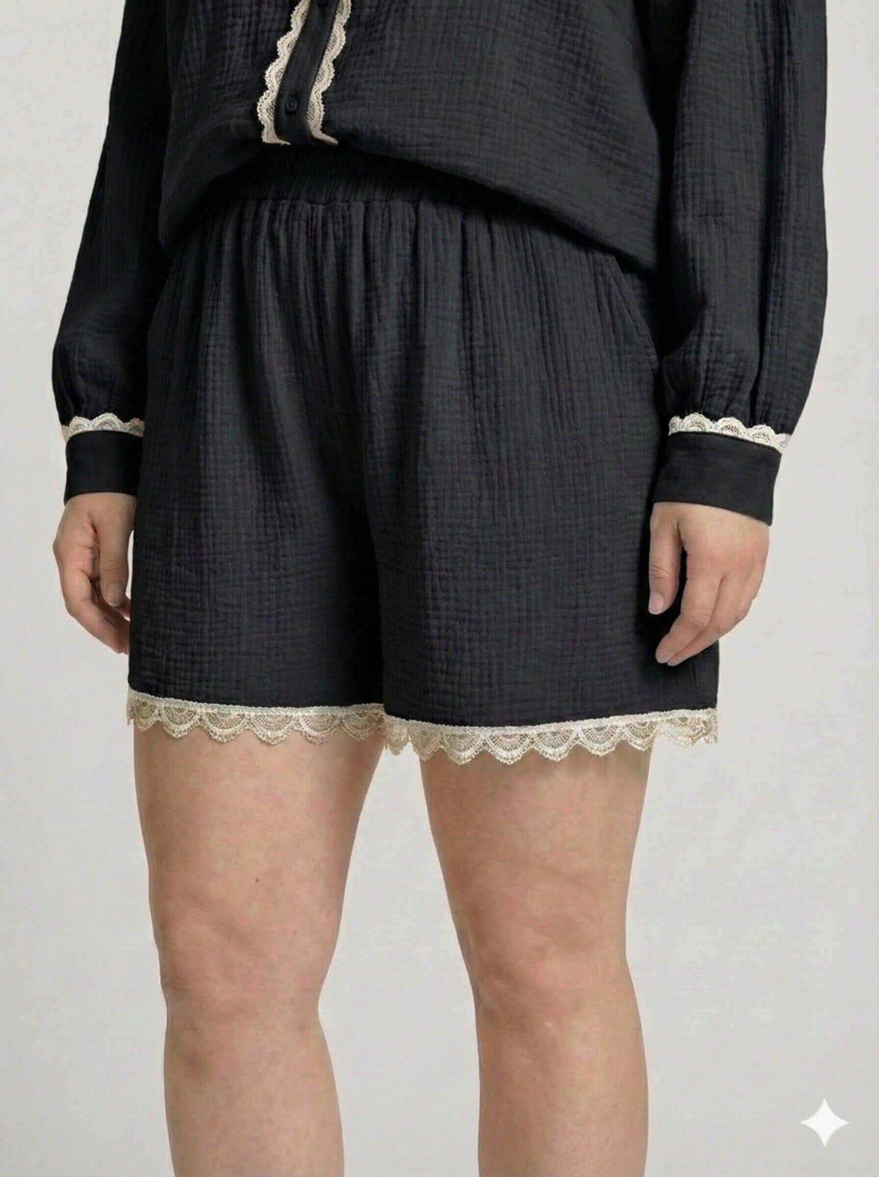 Großhändler C'MELODIE - Große Größen - Leichte Shorts mit Spitzendetail