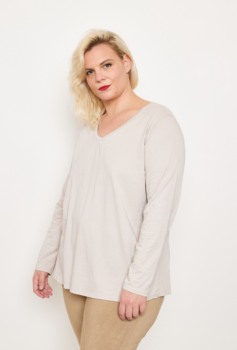 Mayorista C'MELODIE - Talla Grande - Camiseta Holgada con Mangas Enrolladas