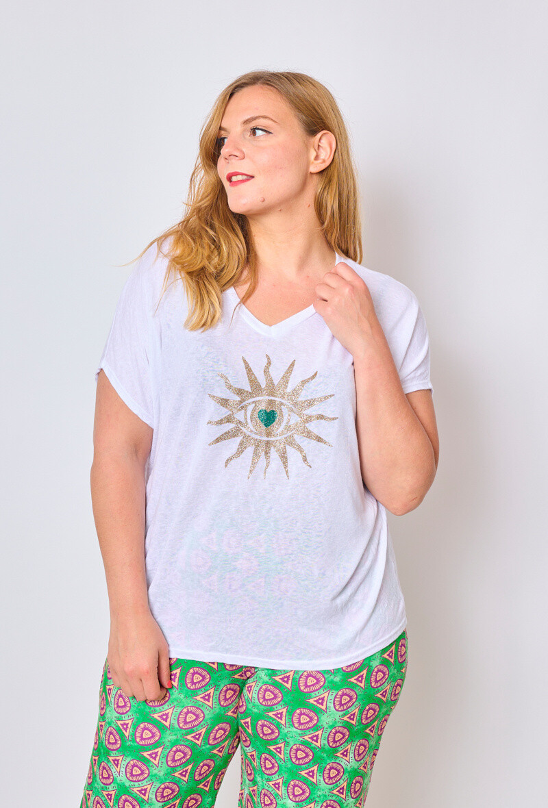 Grossiste C'MELODIE - Grande Taille T-shirt ample avec imprimé soleil
