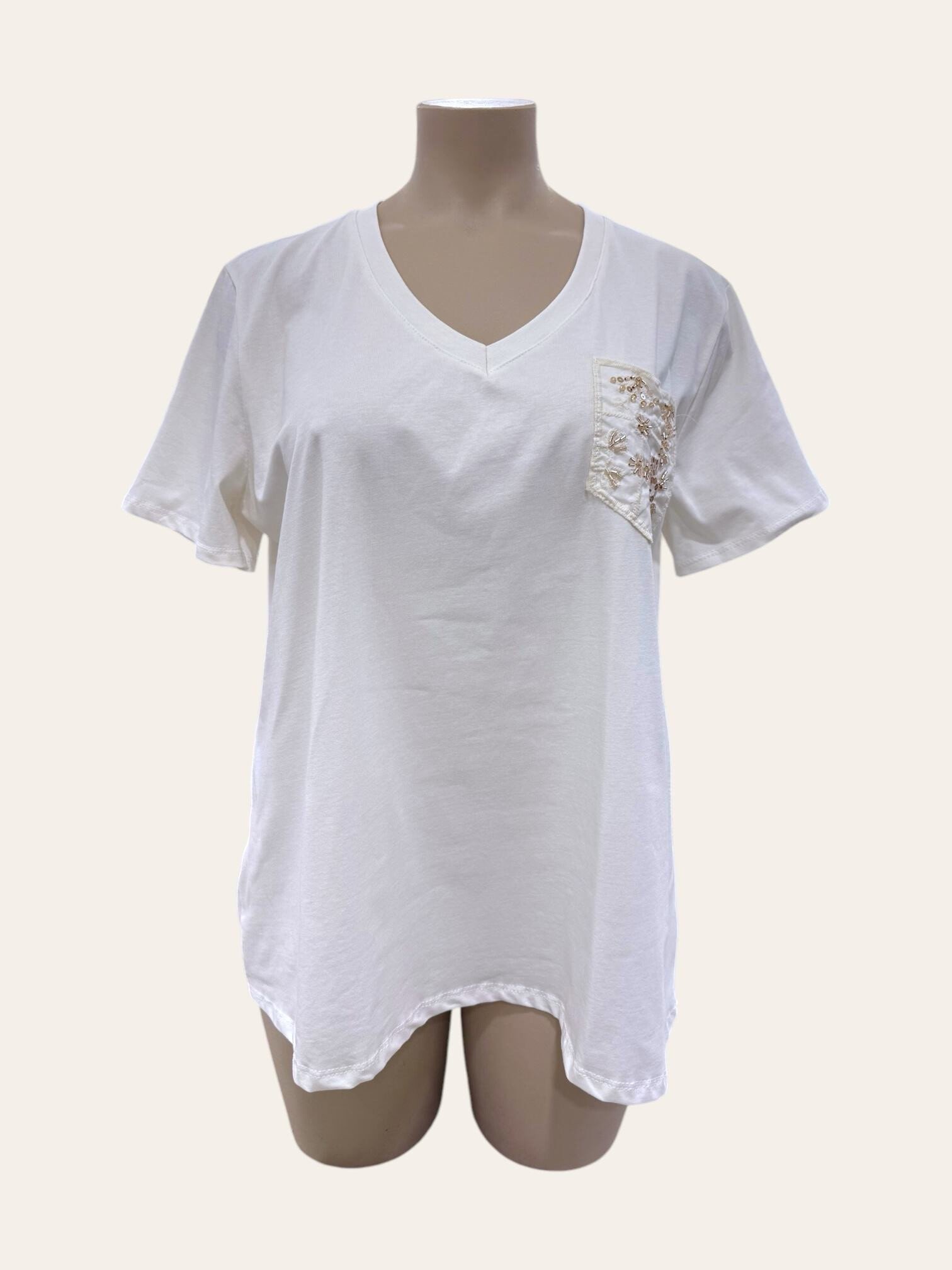 Grossista C'MELODIE - T-shirt tasca per fiori di grandi dimensioni