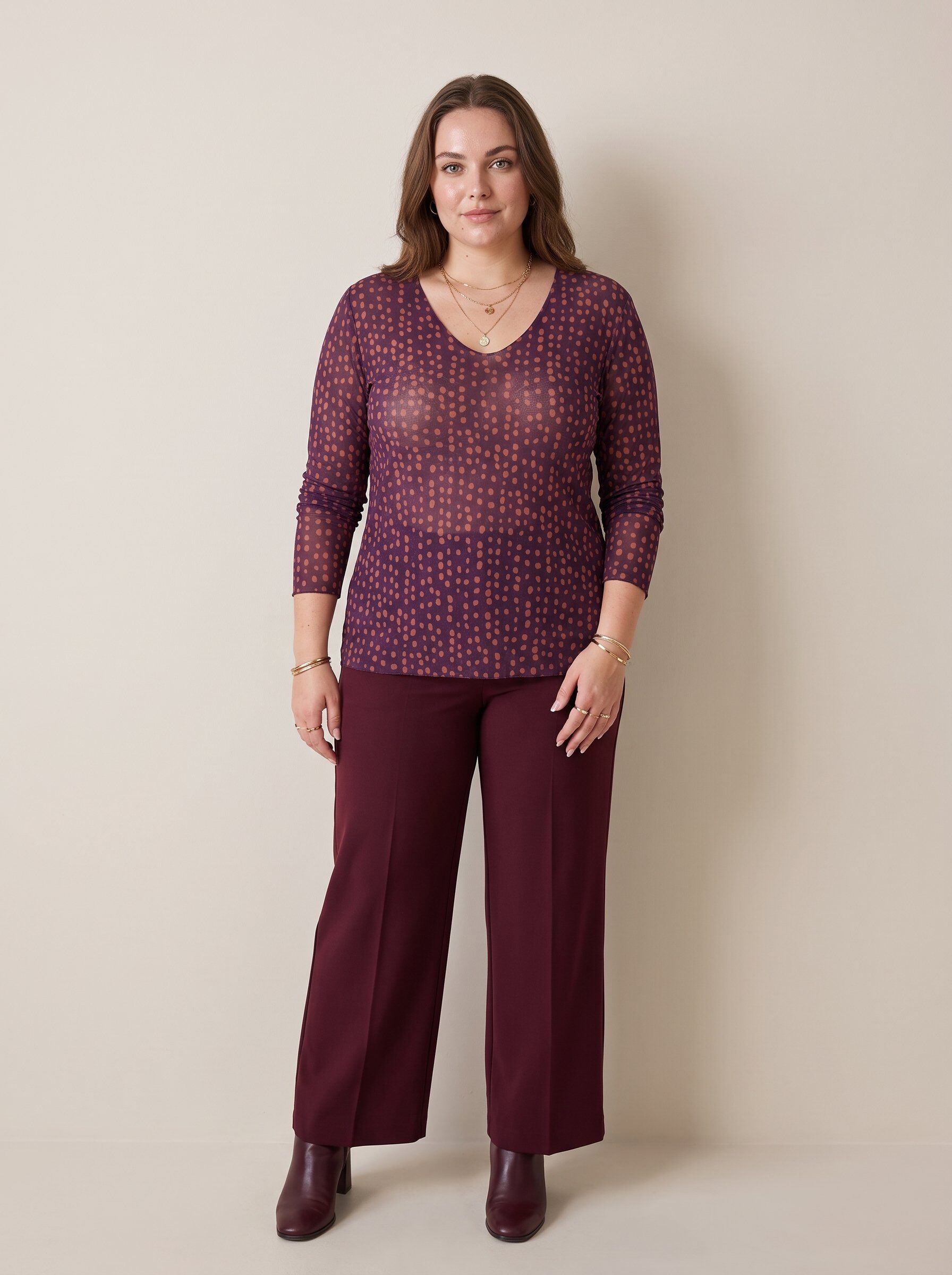Grossiste C'MELODIE - Sous-pull, cachemire, petits pois Grande Taille T-shirt