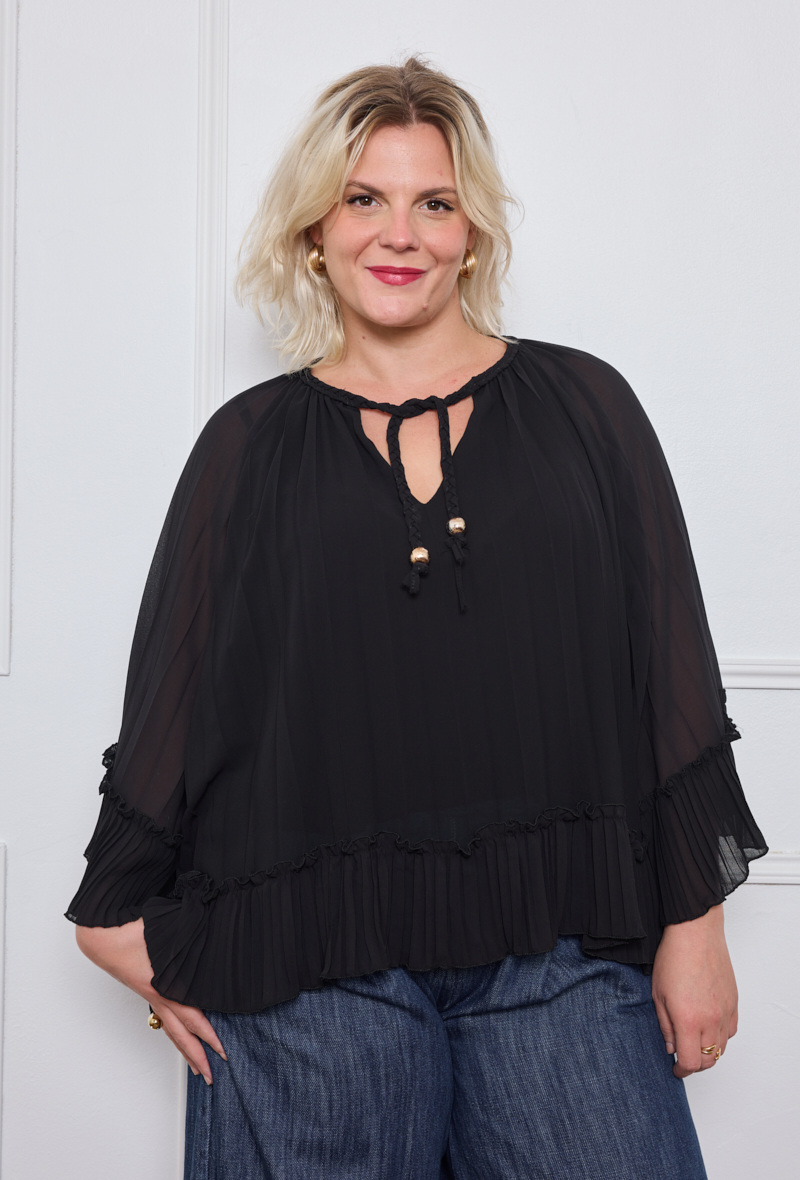 Grossiste C'MELODIE - Grande Taille Blouse fluide à volants