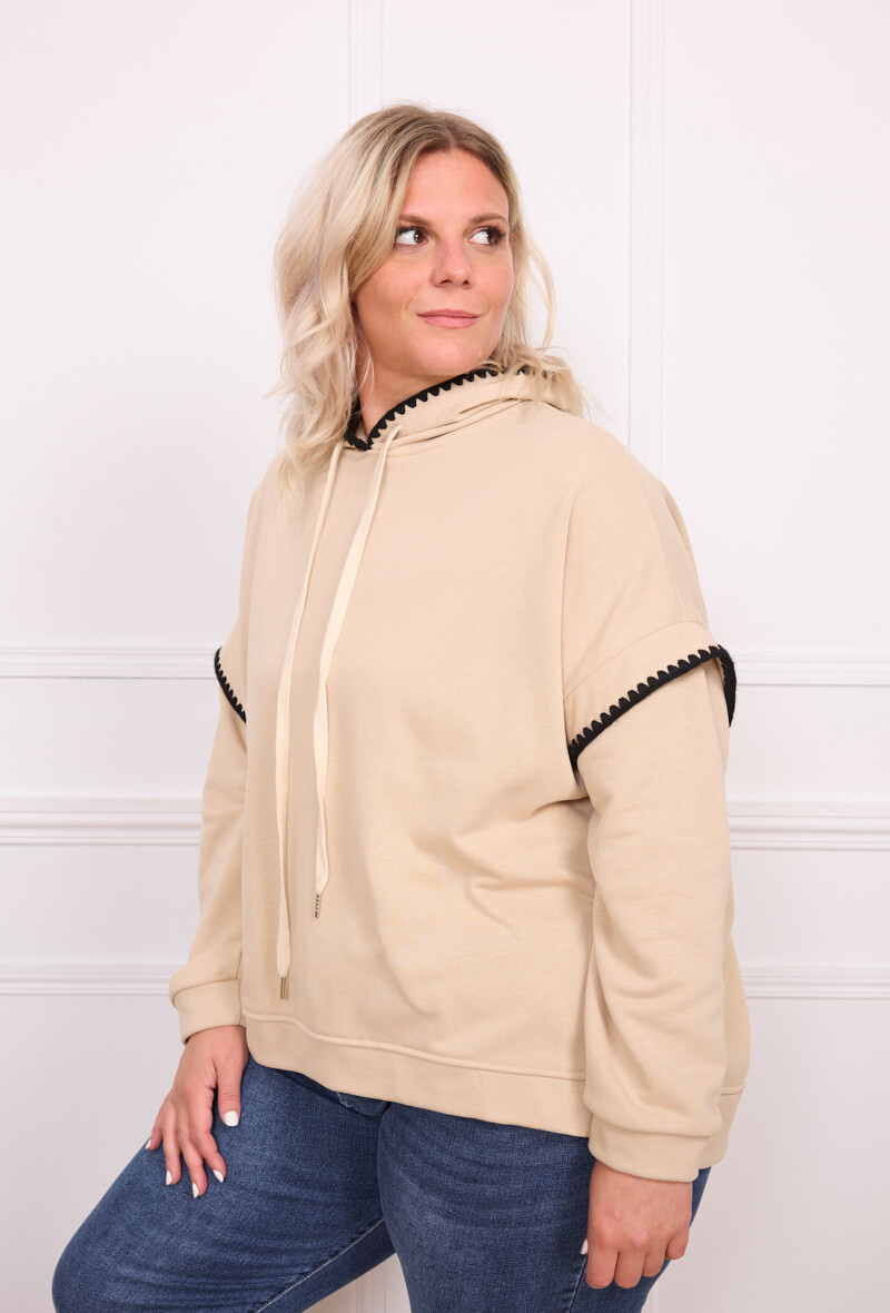 Grossiste C'MELODIE - Grande taille Sweat à capuche stylé avec détails