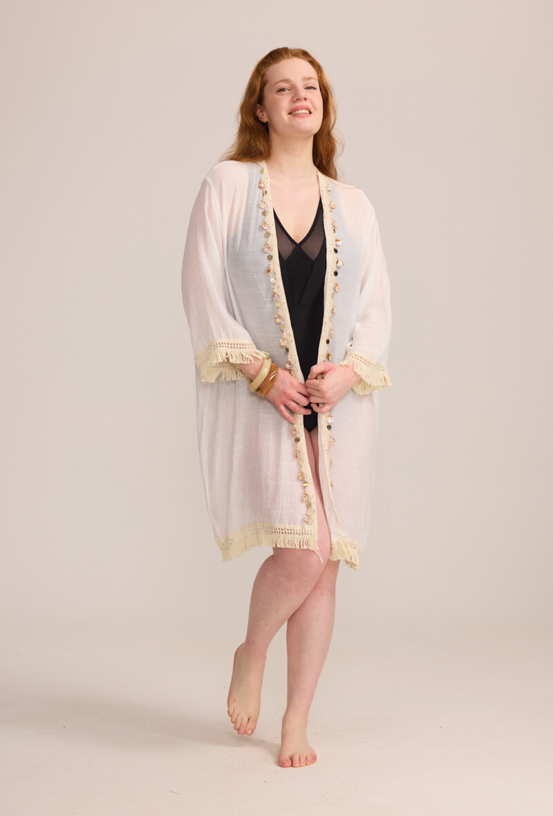 Wholesaler C'MELODIE - Large light embroidery kimono size