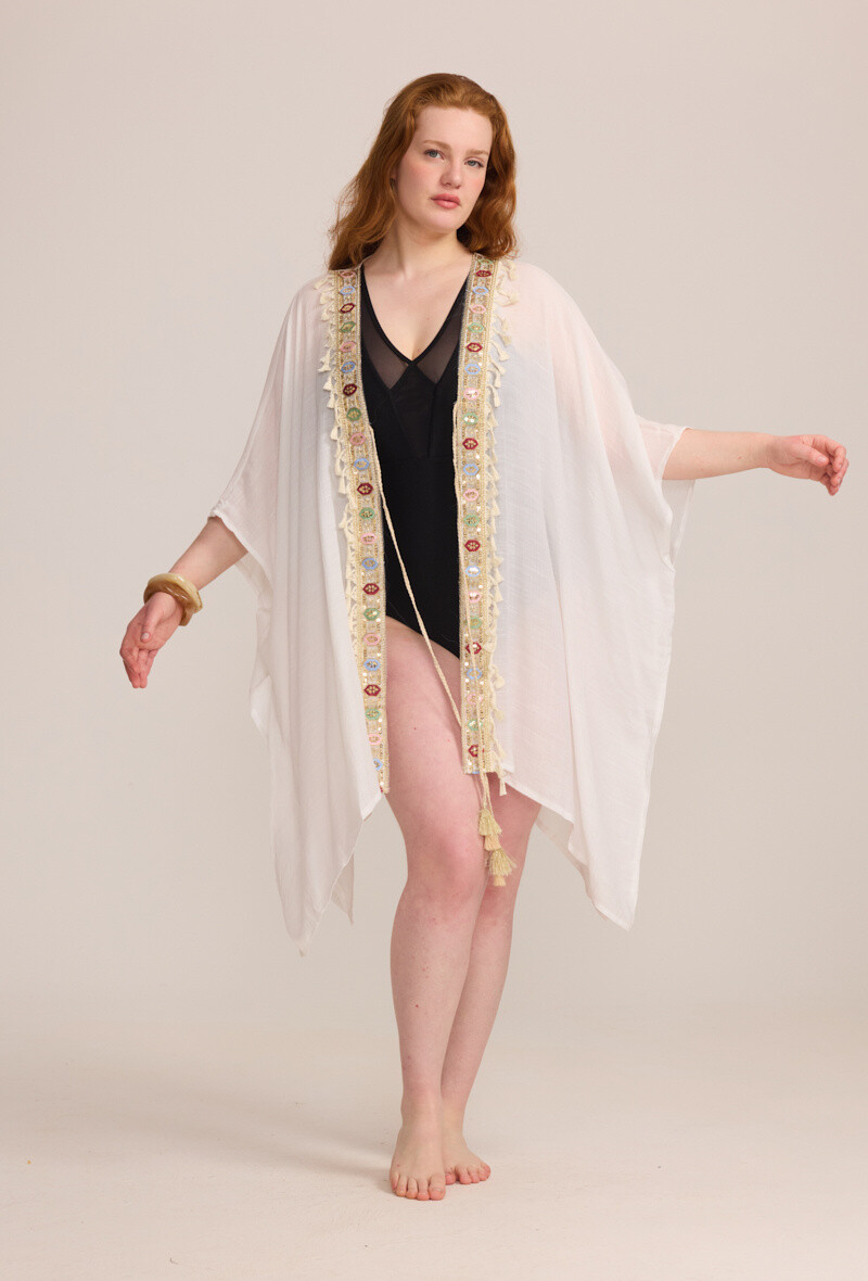 Großhändler C'MELODIE - Großgröße Kimono Chic gestickt