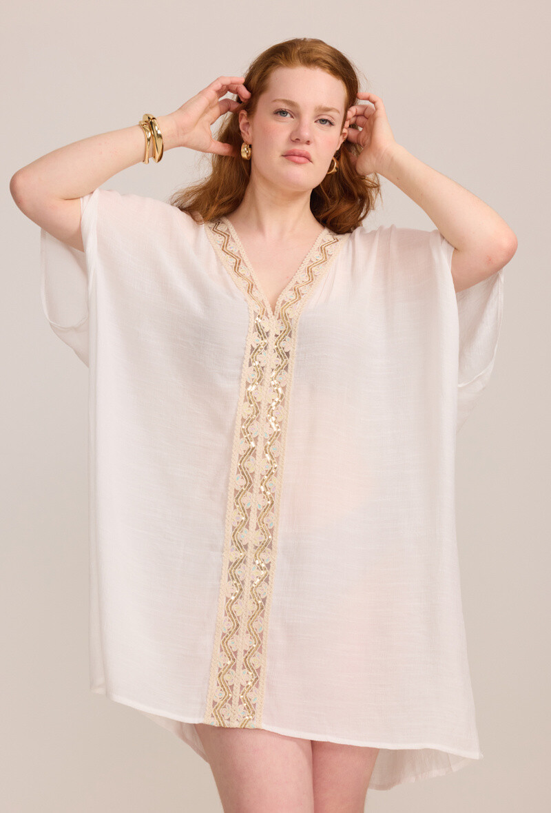 Wholesaler C'MELODIE - Large light tunic with neckline detail