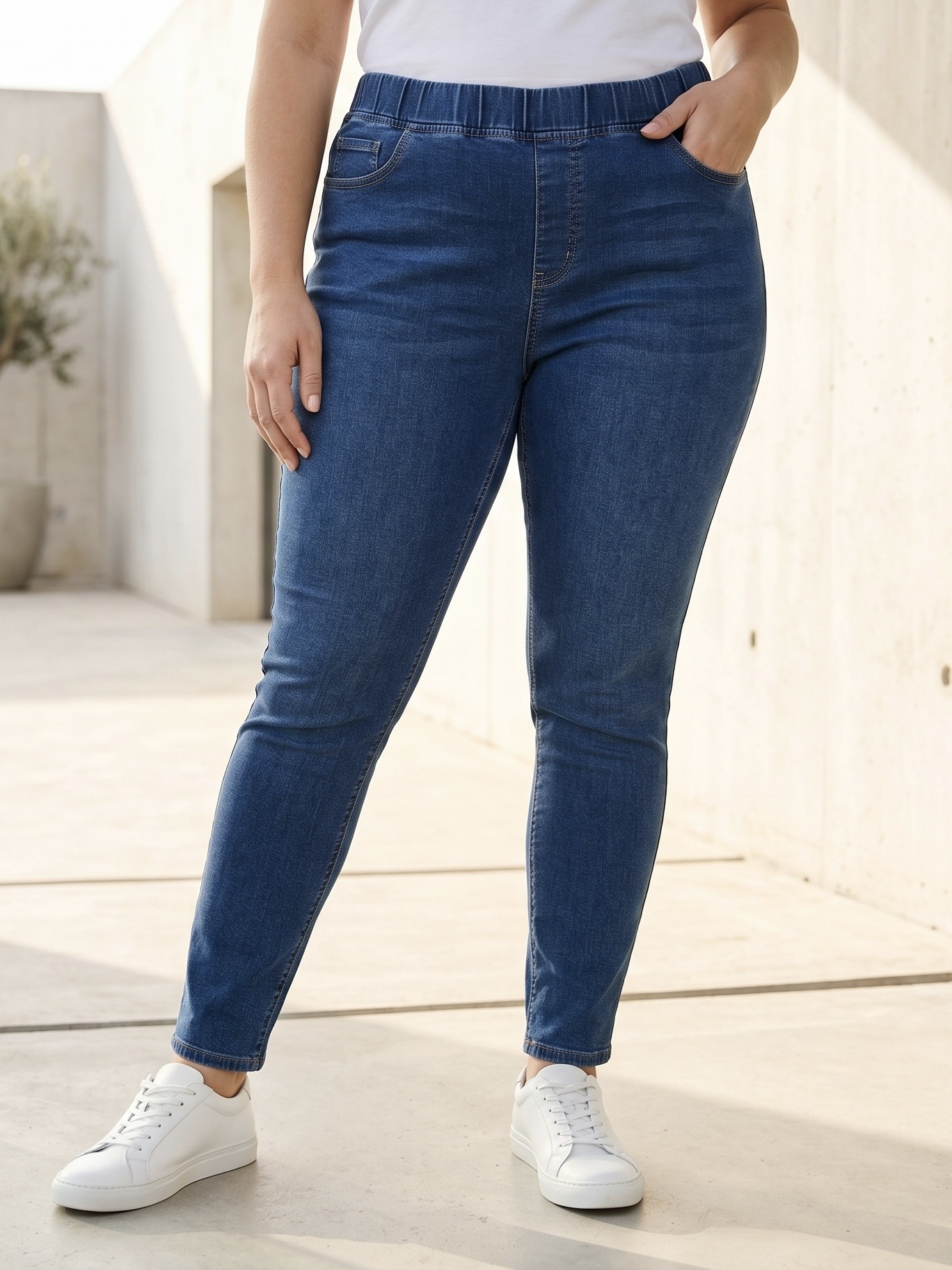 Großhändler CAROLE / VOGGO - Slim-Fit-Jeans – Große Größen – Elastischer Bund