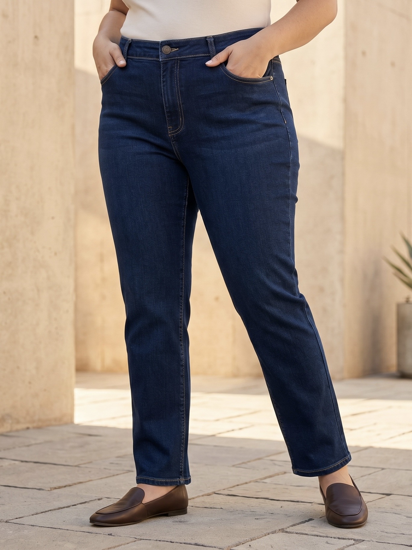 Großhändler CAROLE / VOGGO - Gerade Jeans – Große Größen – Rohblau