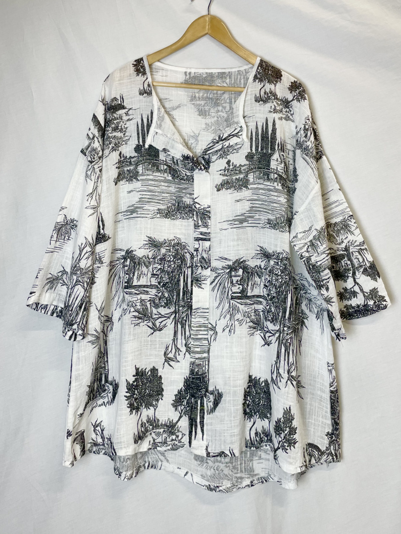 Grossiste Catherine Style - Blouse en coton à imprimée