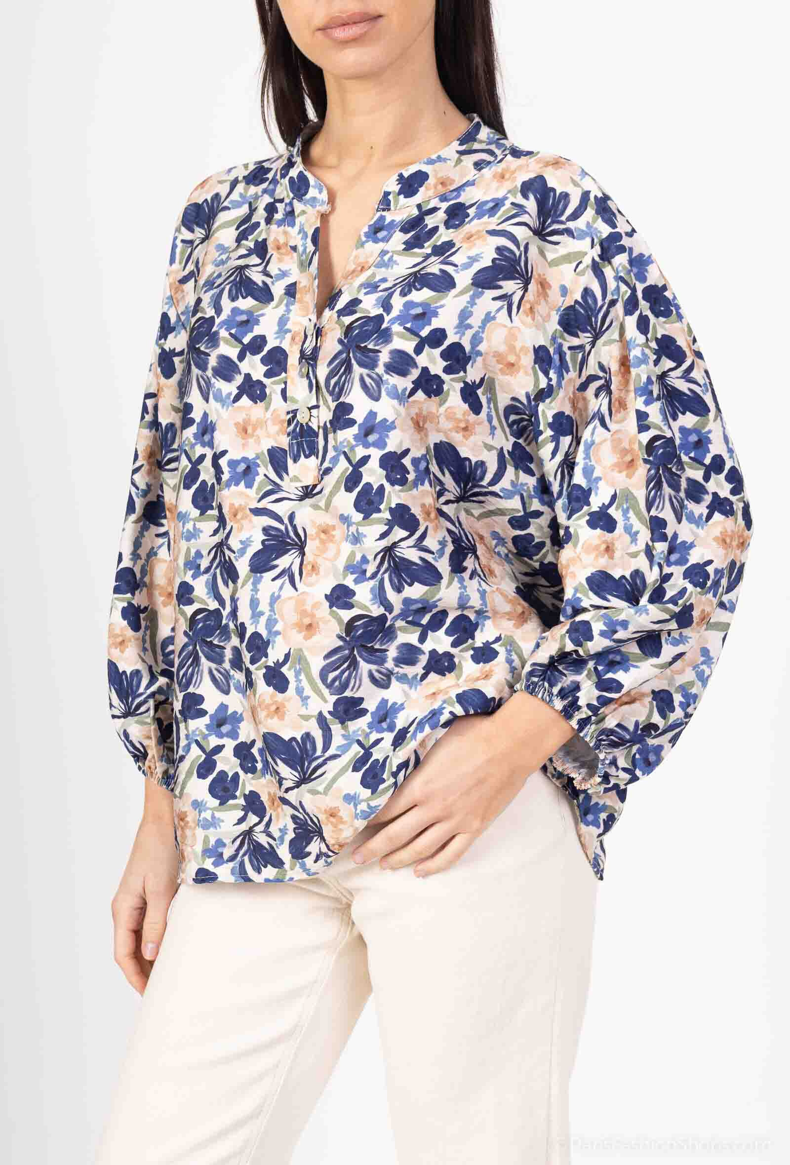 Grossiste Catherine Style - Blouse en toile de viscose à imprimé floral