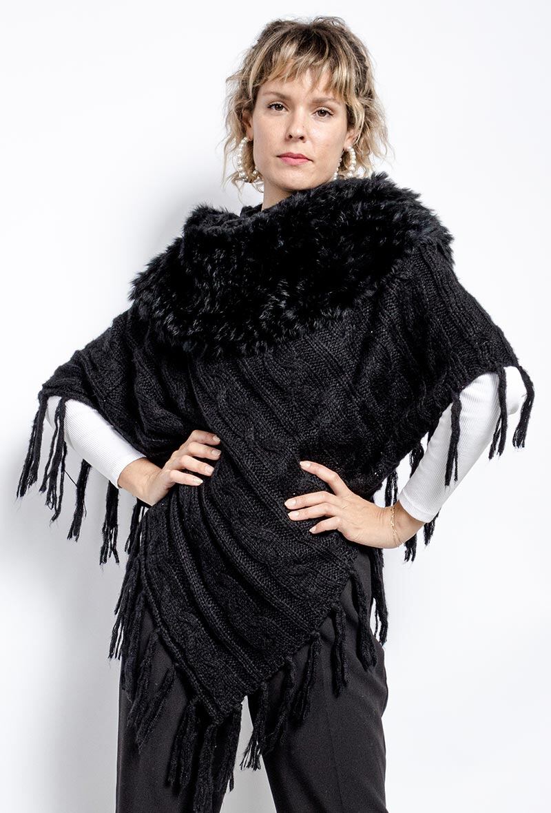 Grossiste Catherine Style - Poncho avec fourrure