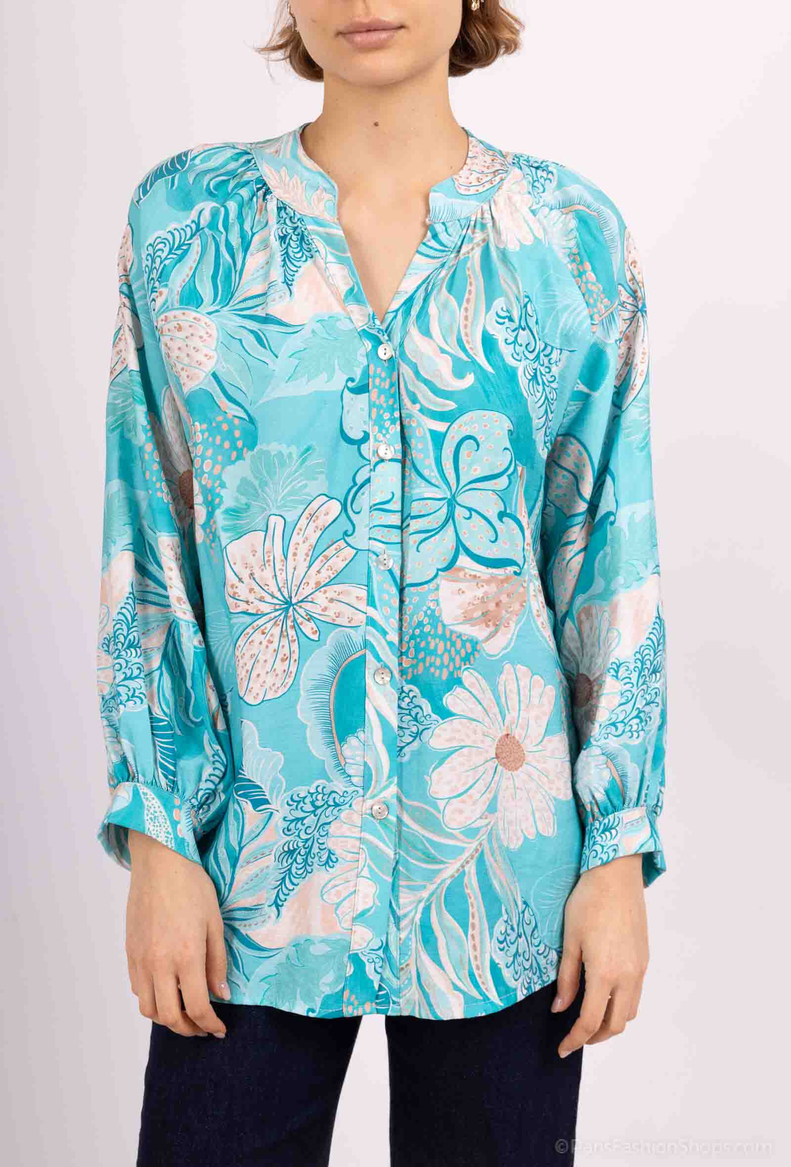 Grossiste Catherine Style - crepe chemisier cachemire  floral