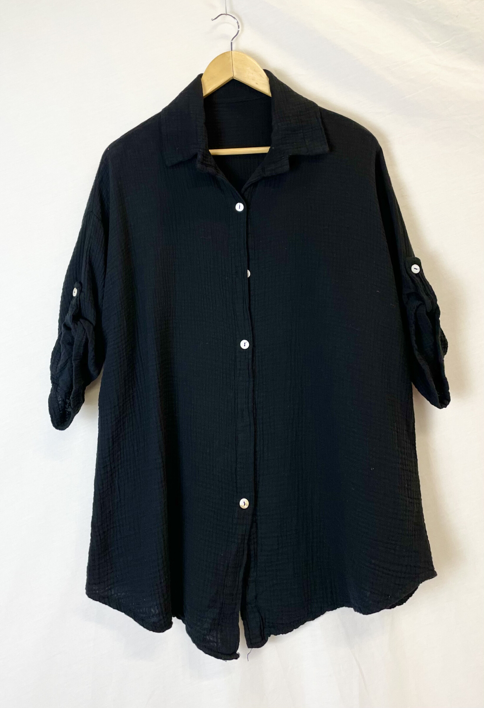 Wholesaler Catherine Style - Cotton gauze blouse with 3/4 handle