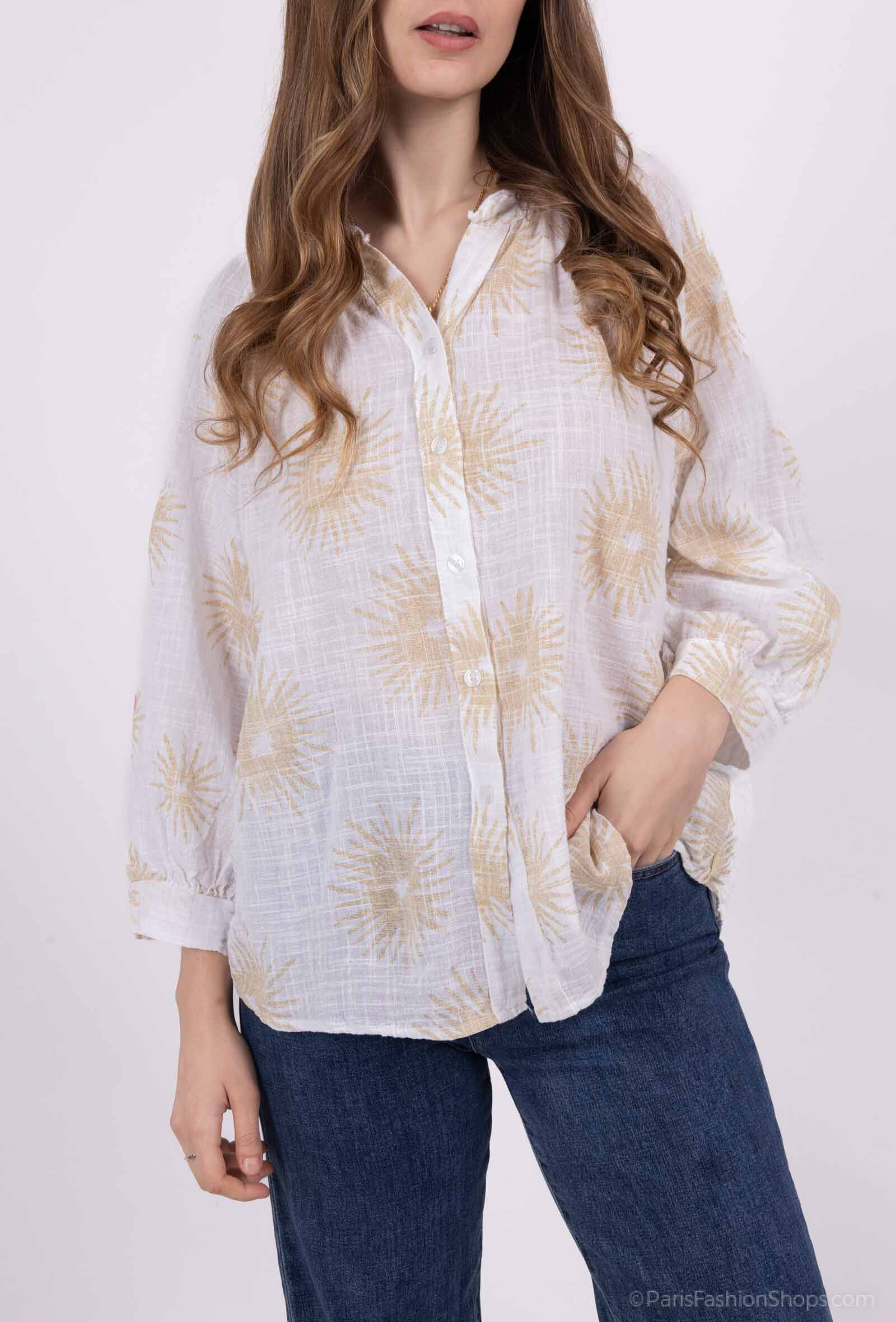 Wholesaler Catherine Style - Golden sun print blouse