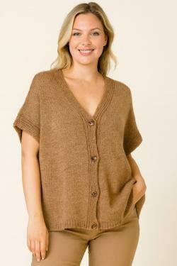 Wholesaler Catherine Style - Sleeveless buttoned knit cardigan