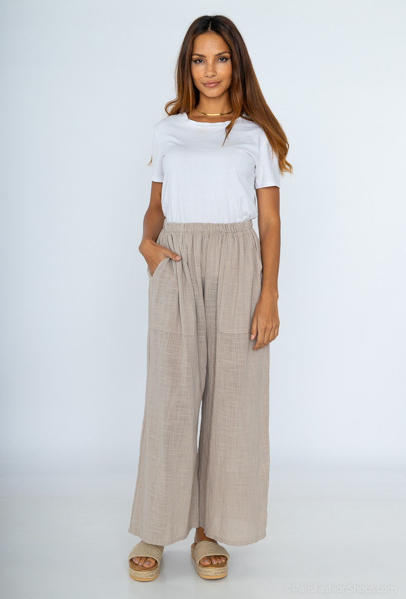 Grossiste Catherine Style - Pantalon en coton poché large