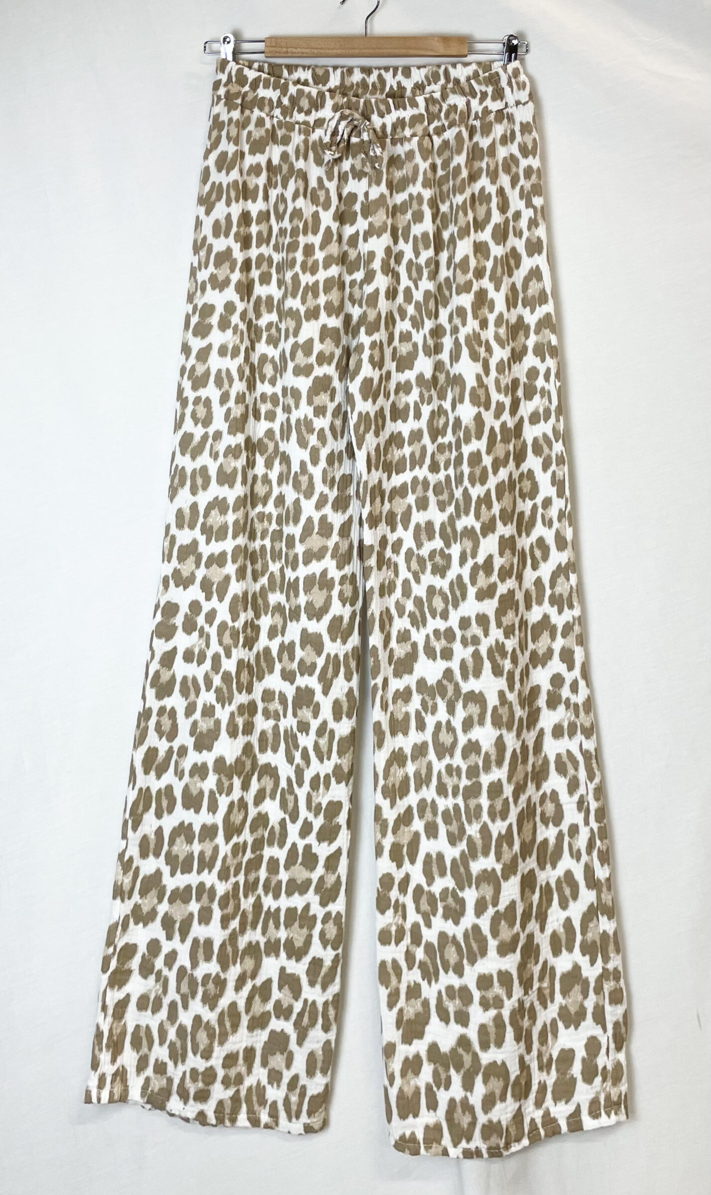 Mayorista Catherine Style - Pantalones de gasa de algodón con estampado de leopardo neón